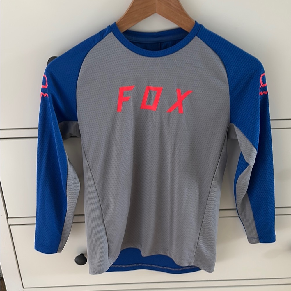 Fox Youth Blue and Gray Long Sleeve Shirt